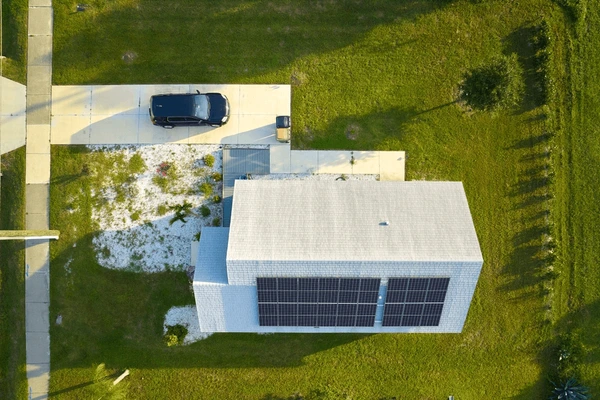 solar panel ariel view